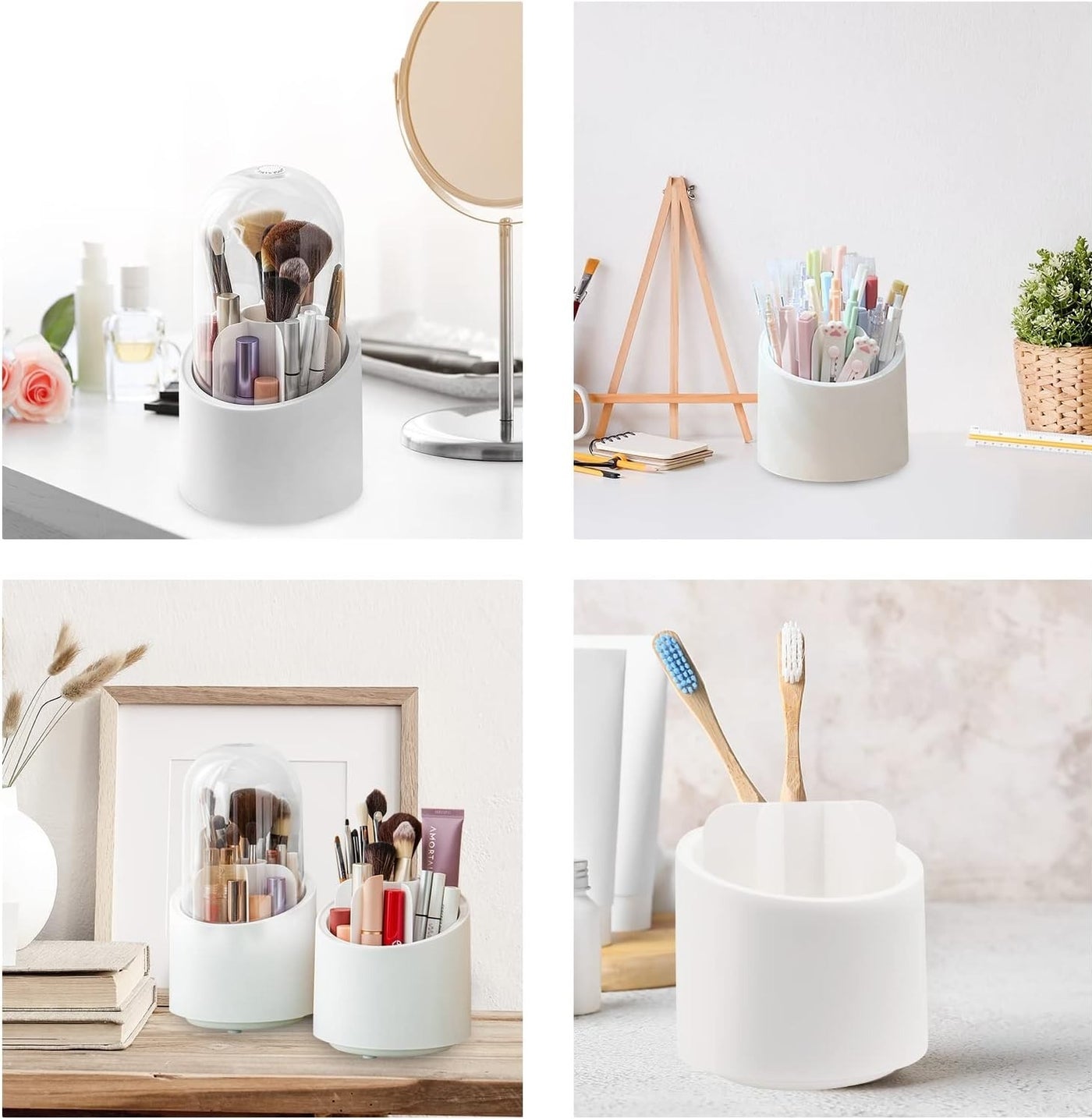 360° Rotating Makeup Brush Organizer